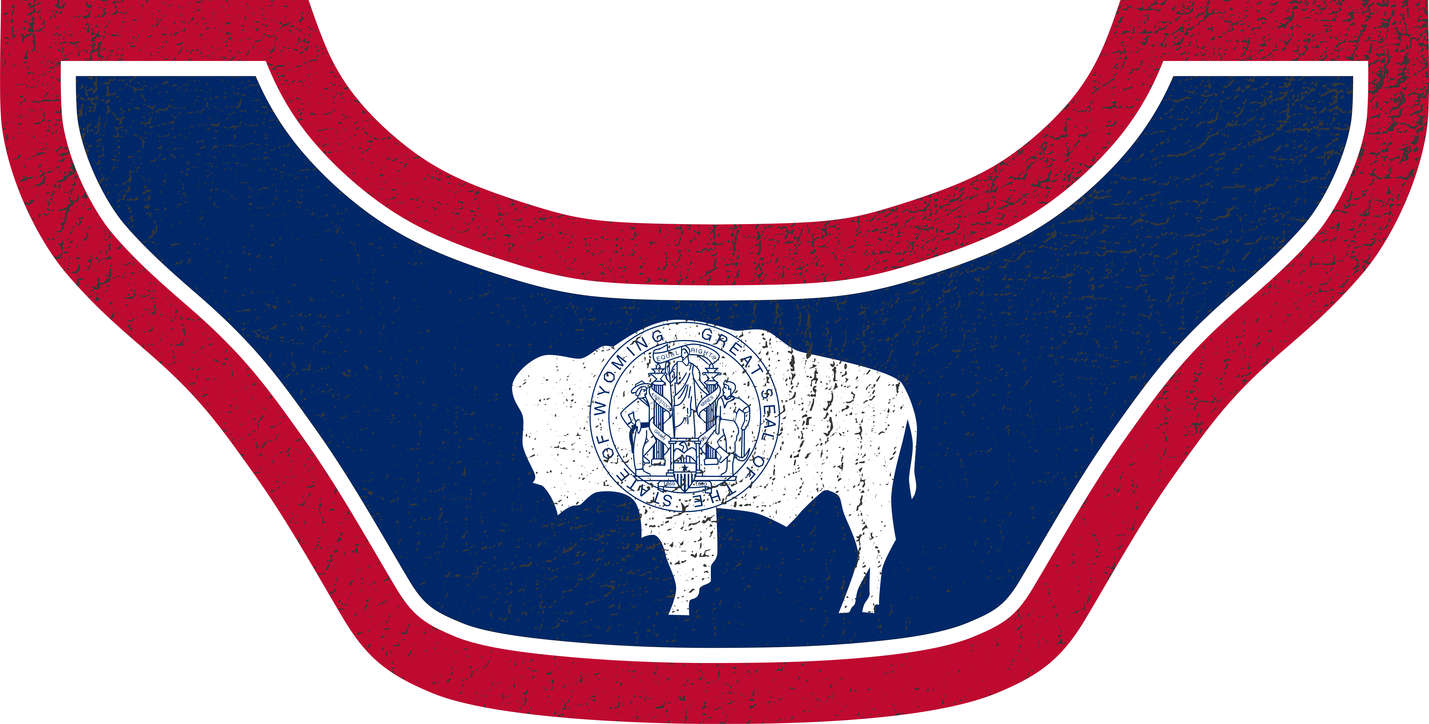 Wyoming Flag Bottom Bib  by Outlaw Leather